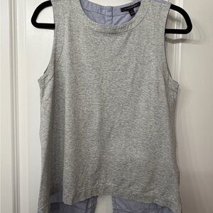 Banana Republic Light Heather Gray Sleeveless Layered-Back Tank